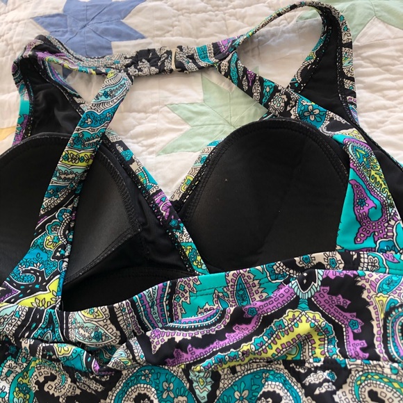 It Figures! One Piece paisley Swimsuit size 10 - Picture 4 of 7